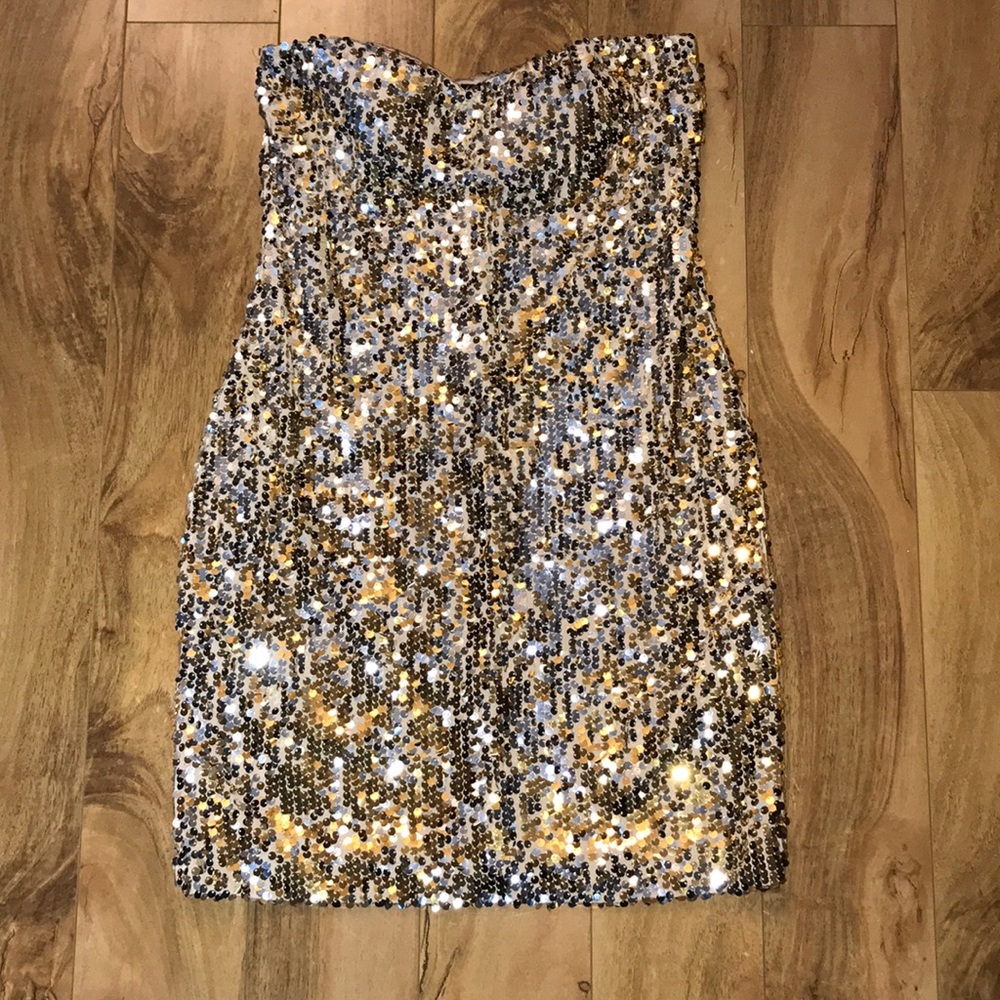 Gold sequin dress